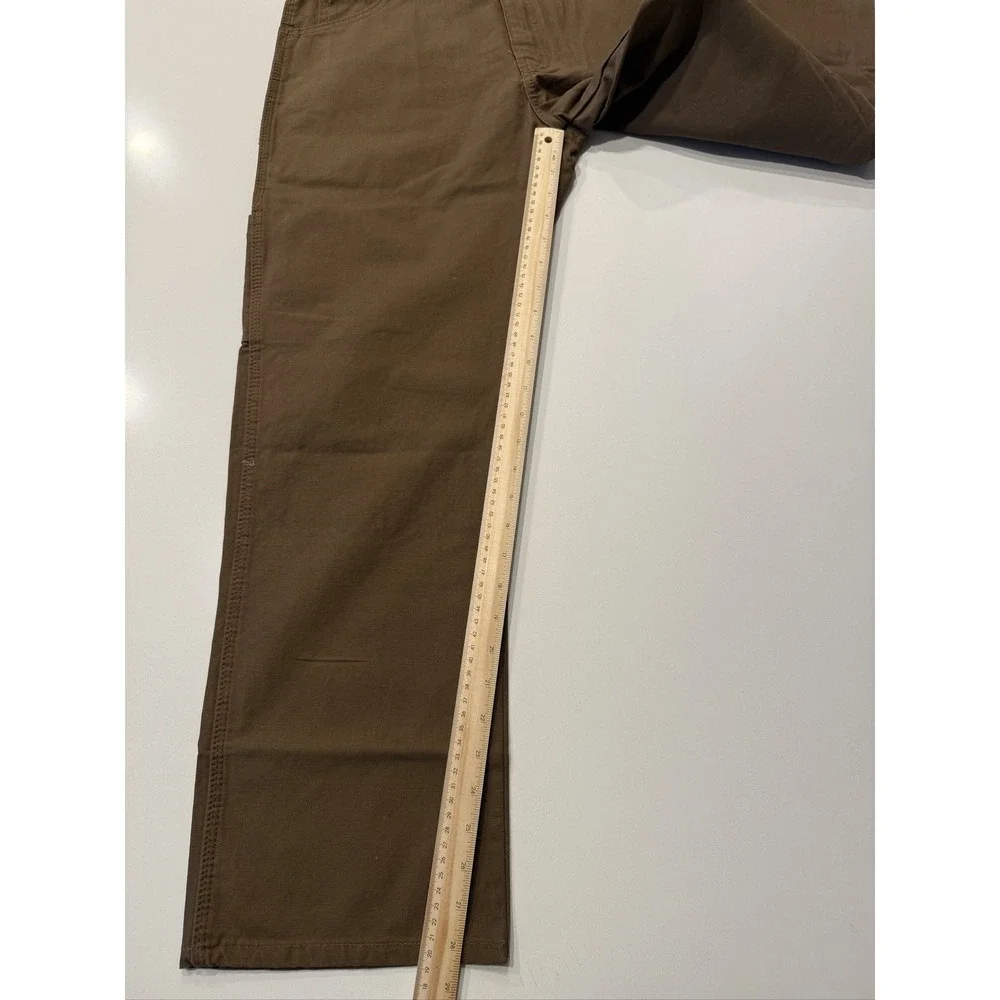 Dickies Carpenter Duck Jeans DU250RTB Mens 34x30 Rinsed Timber Brown Relaxed